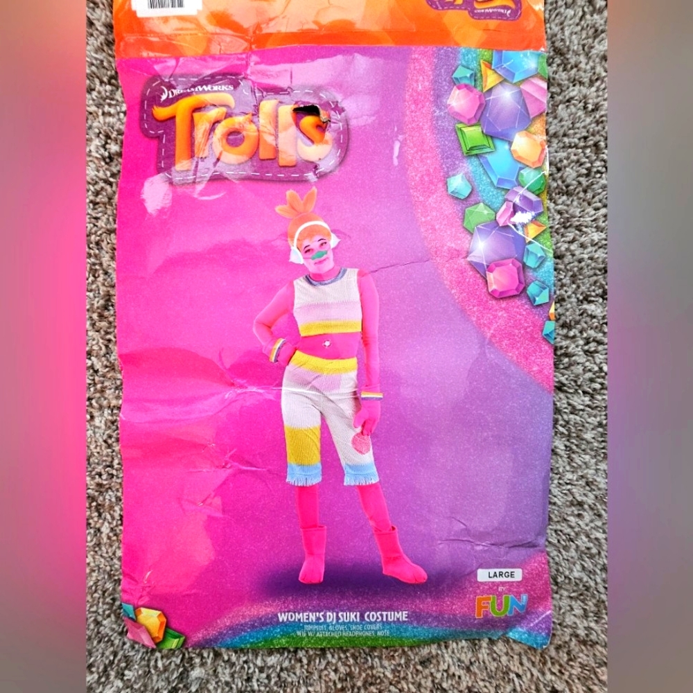 Troll's World Tour DJ Suki Costume, Size Large. VGUC